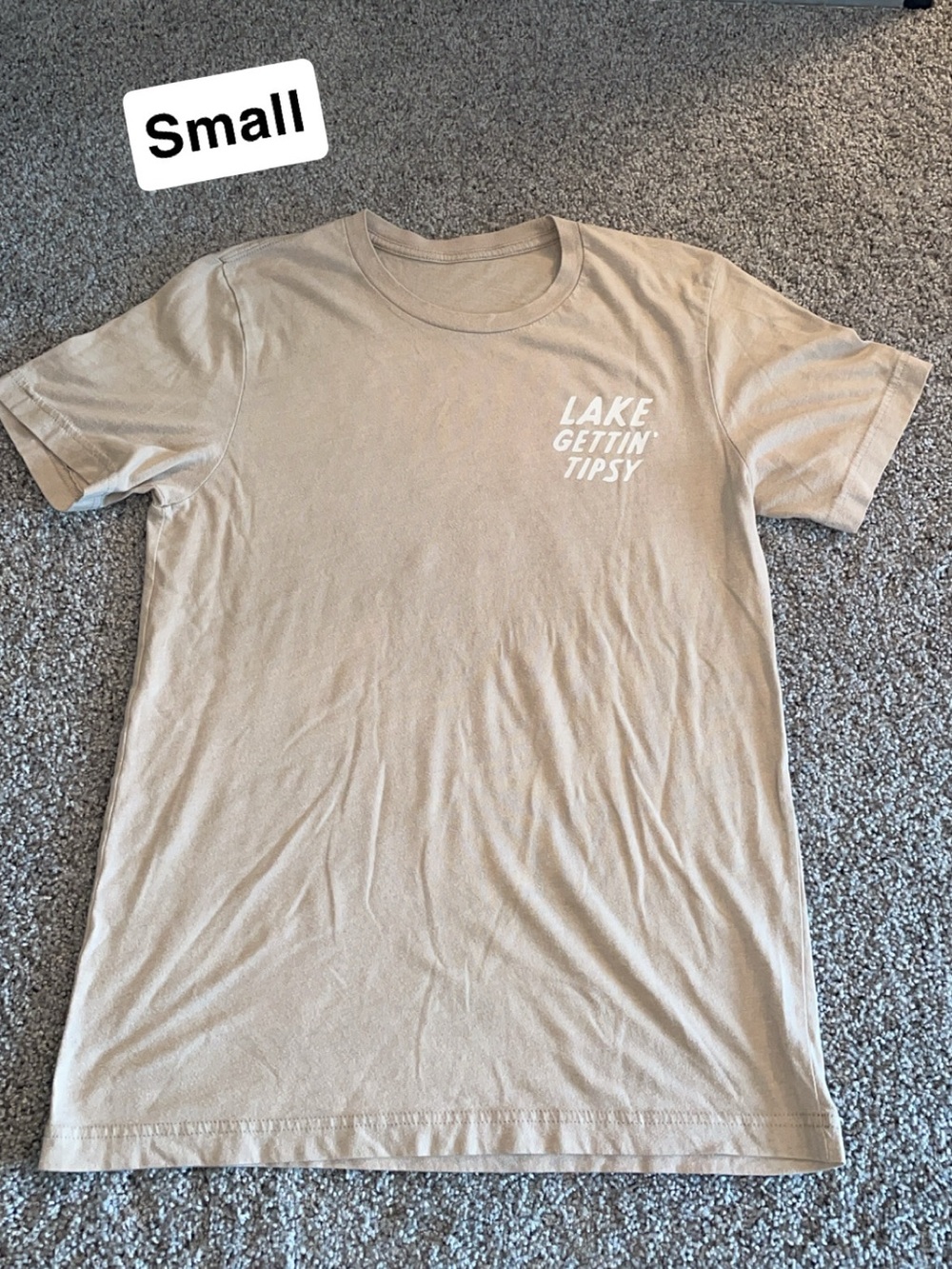 Lake Gettin' Tipsy Graphic Tee - Small - Beige
